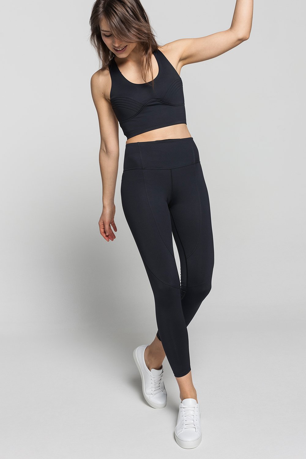 Swirl Crop Leggings - #color_black